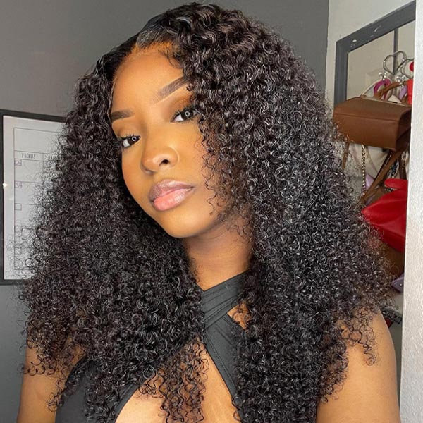 Stema Transparent Full Lace Wig Kinky Curly Virgin Hair Wigs